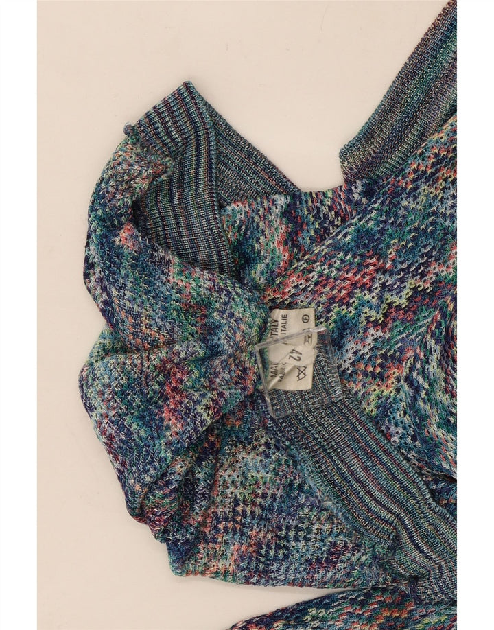 Top damski w stylu vintage z długim rękawem IT 42 Średni wielobarwny jodełkowy wiskoza