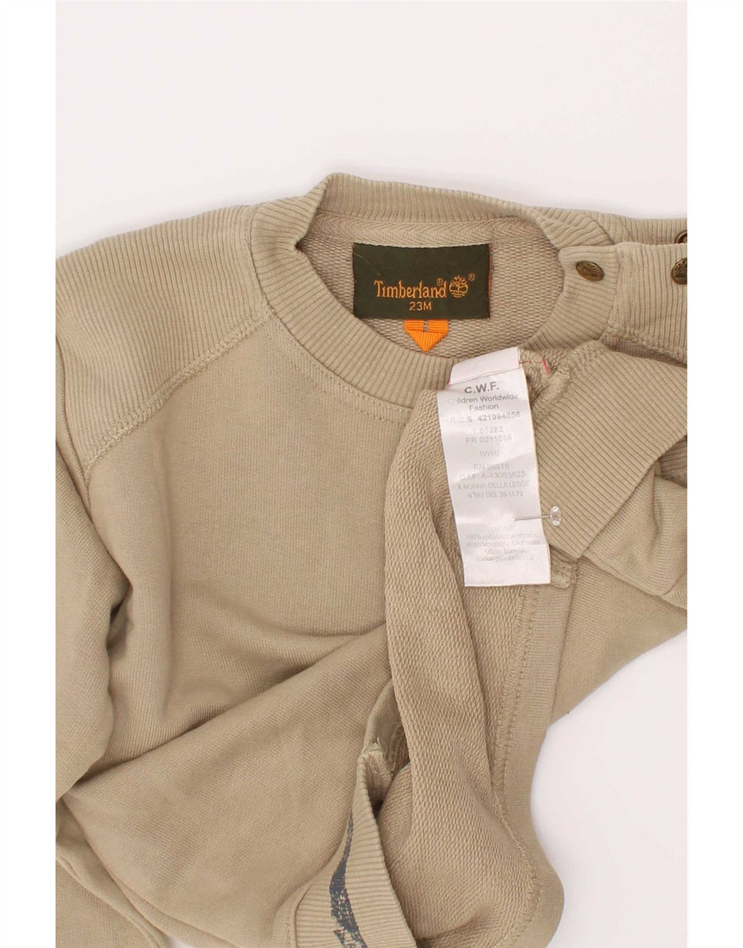 Chłopięca bluza z grafiką Timberland, 2-3 lata, beżowa bawełna