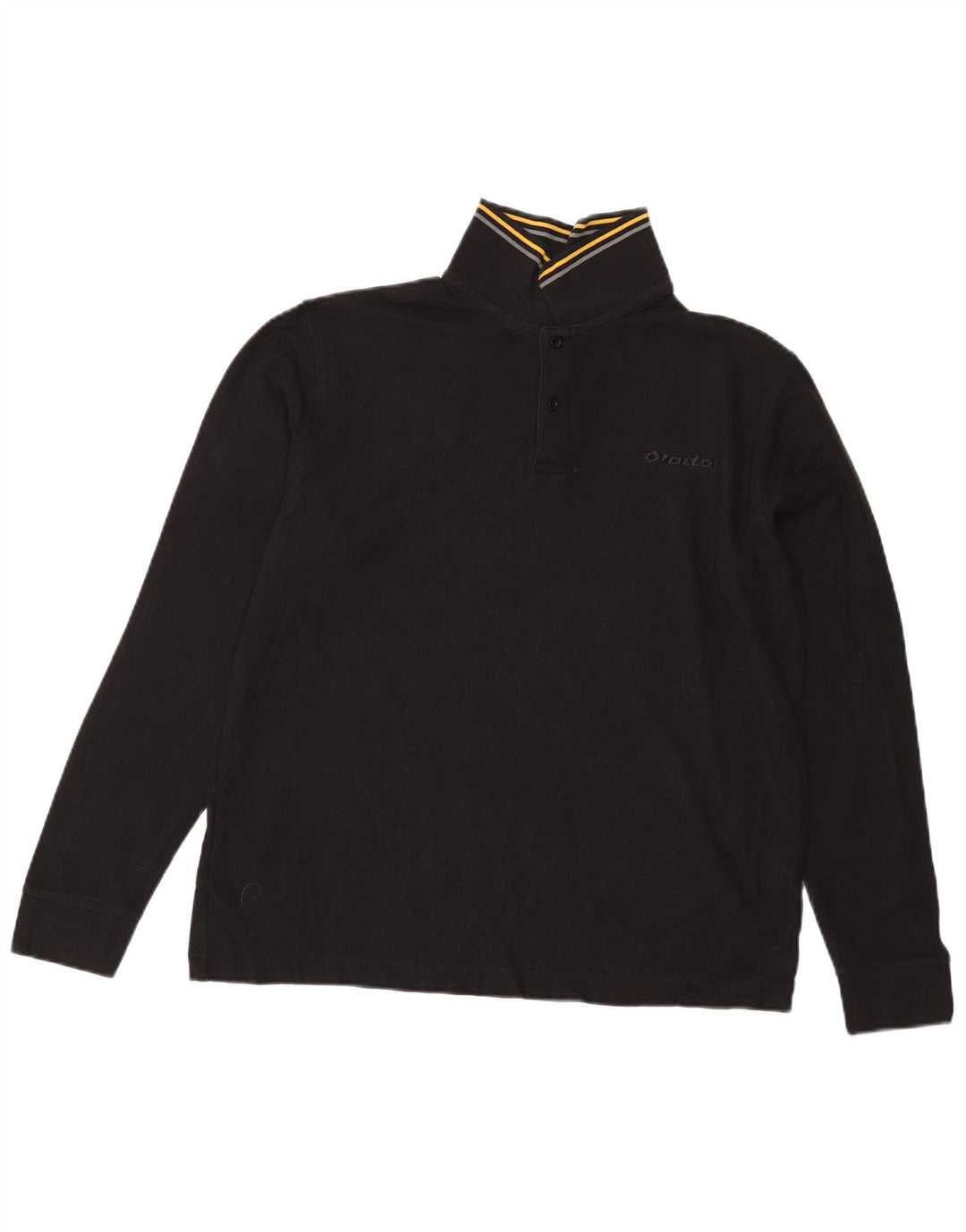 Męska koszulka polo z długim rękawem Lotto, duża, czarna