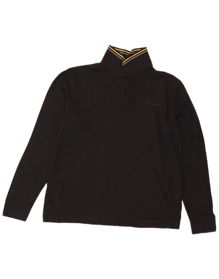 Męska koszulka polo z długim rękawem Lotto, duża, czarna