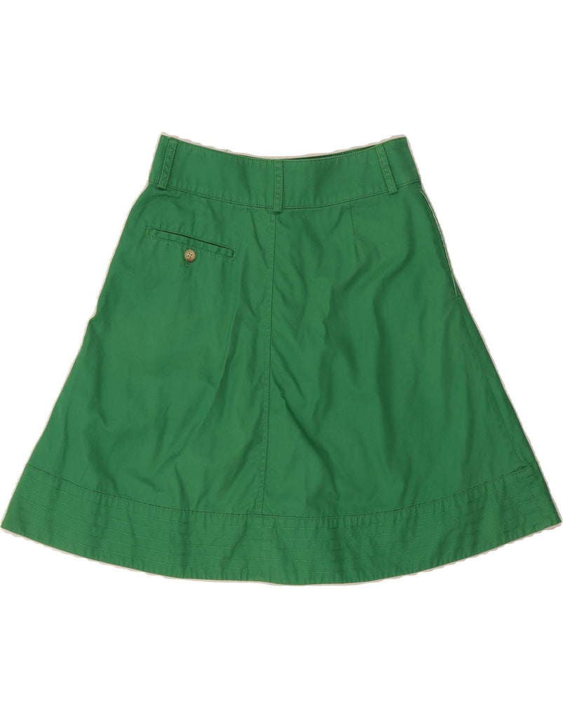 RALPH LAUREN Womens A-Line Skirt US 2 XS W26 Green Cotton Vintage Ralph Lauren and Second-Hand Ralph Lauren from Messina Hembry 
