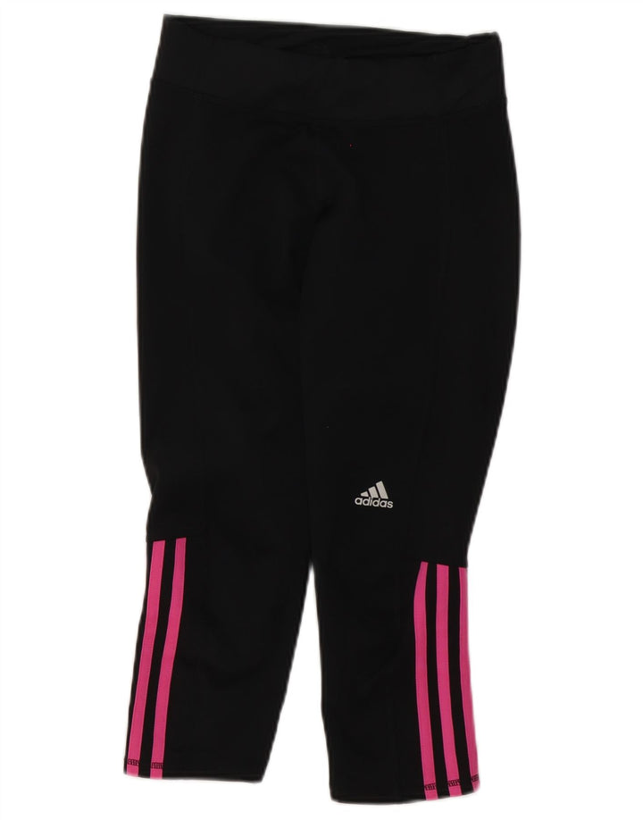 Damskie legginsy Adidas Capri UK 8, małe, czarne, poliestrowe