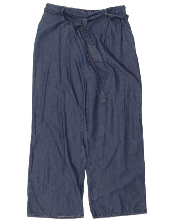 Damskie spodnie z wysokim stanem i luźnym krojem Phase Eight UK 16 Large W36 L31 Niebieskie