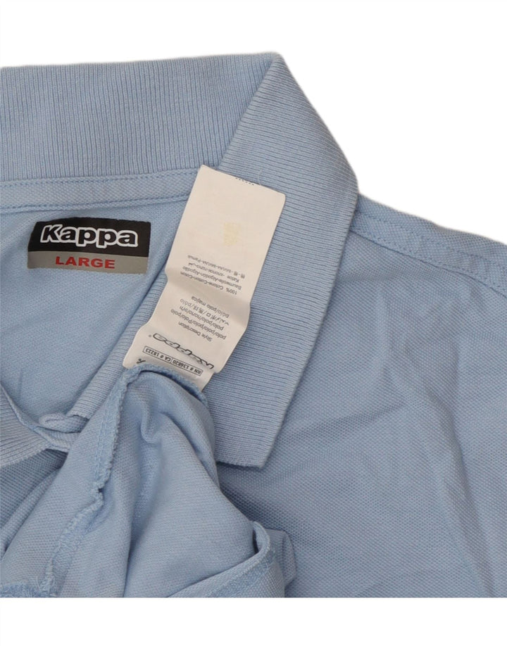 Damska koszulka polo Kappa UK 14, duża niebieska bawełna