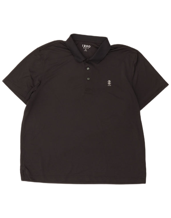 Męska koszulka polo Izod 2XL, czarna, poliester