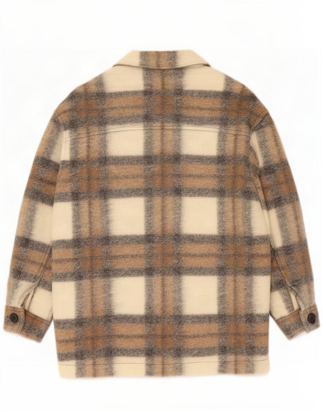 Damska kurtka typu oversize Utility UK 14 Zara w średnią beżową kratę, poliester