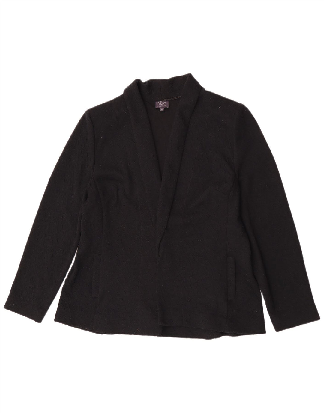Marks & Spencer Damska otwarta marynarka UK 20 2XL Czarny poliester