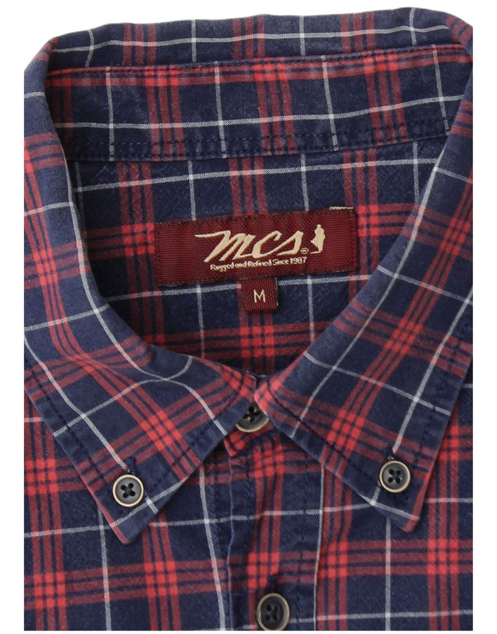 Marlboro Classics Męska koszula flanelowa, średnia, granatowa, bawełniana w kratkę