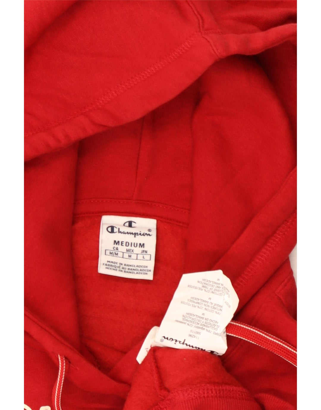 Damska bluza z kapturem Champion Graphic UK 14, średnia czerwona bawełna