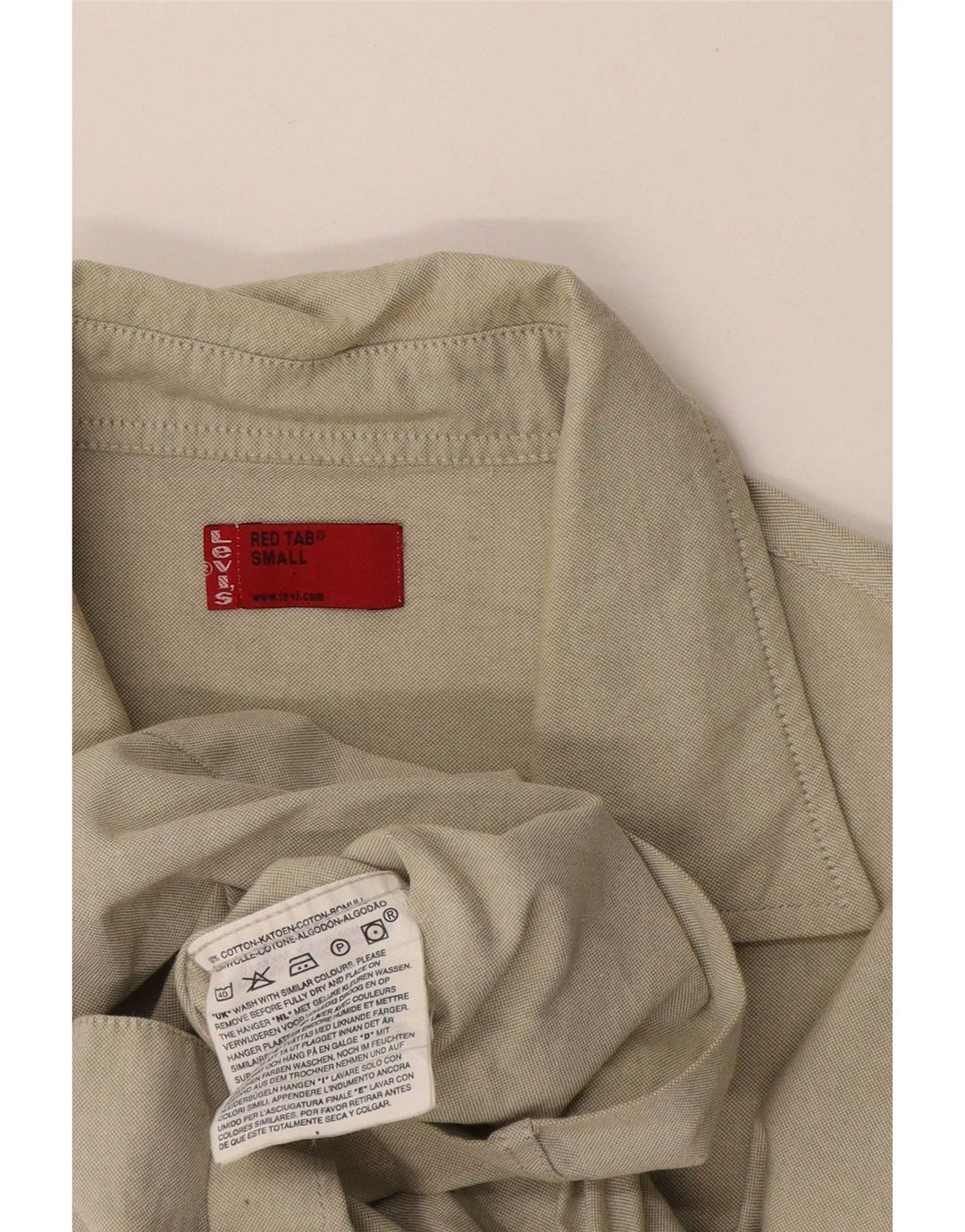 Koszula męska z krótkim rękawem Levi's, mała, beżowa, bawełniana