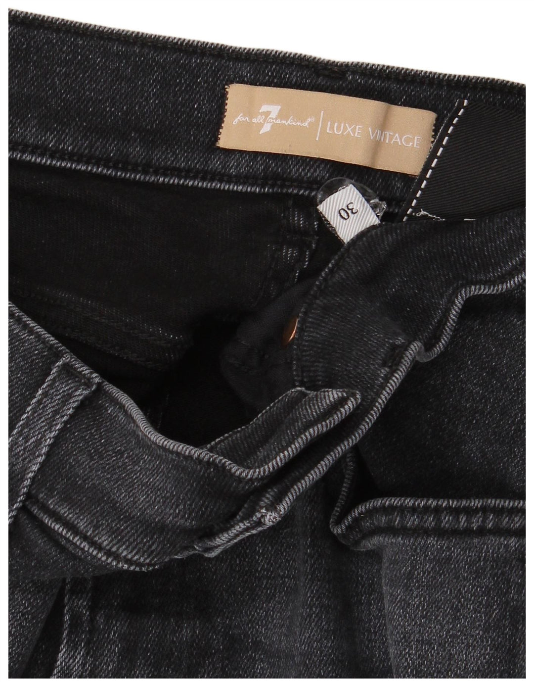 Damskie proste dżinsy 7 For All Mankind W30 L27 Granatowe