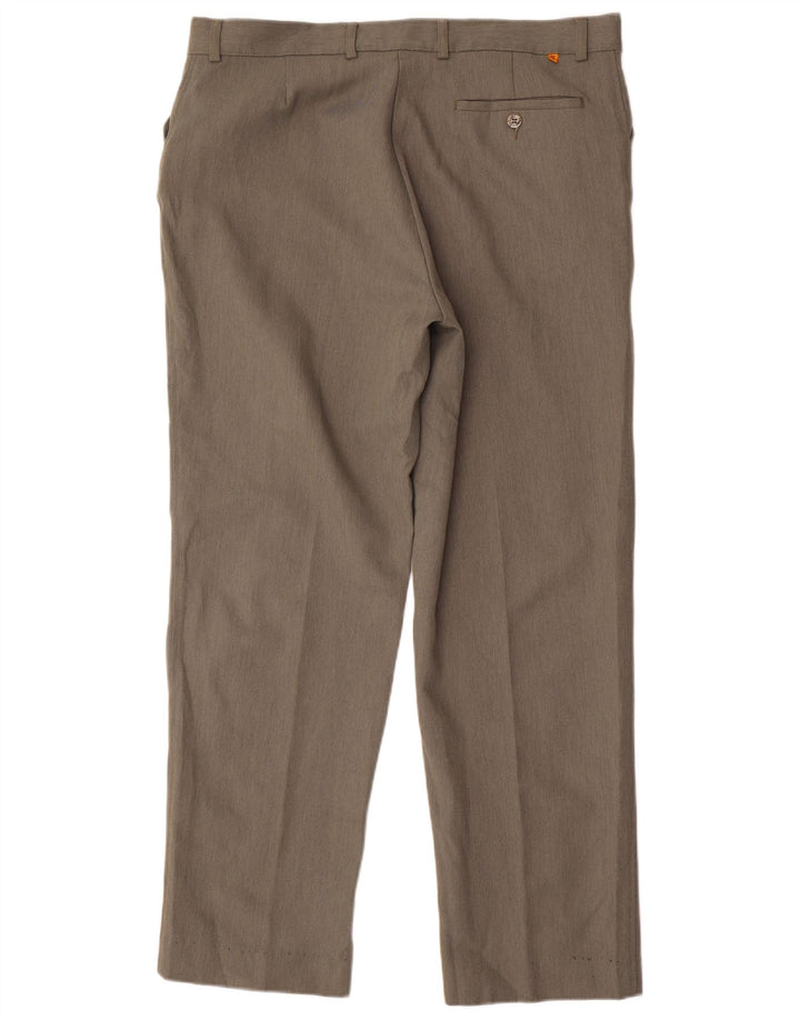 Męskie proste spodnie codzienne Farah W38 L31 Khaki Poliester