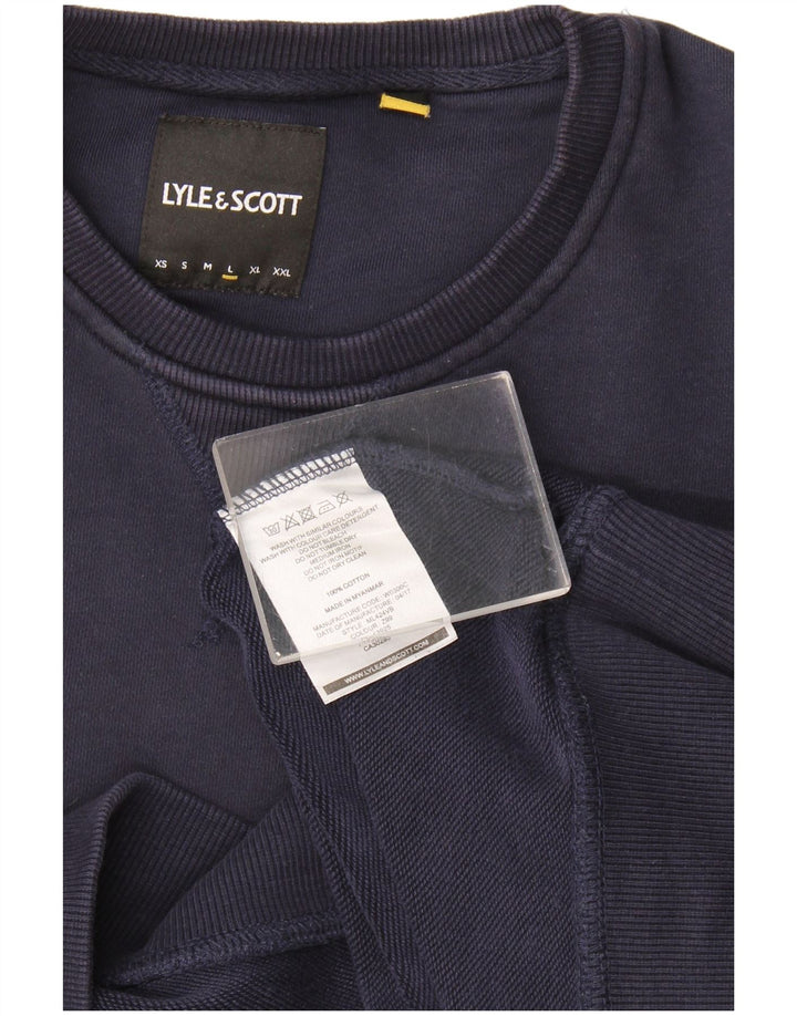 Męska bluza dresowa Lyle & Scott, duża, granatowa, bawełniana