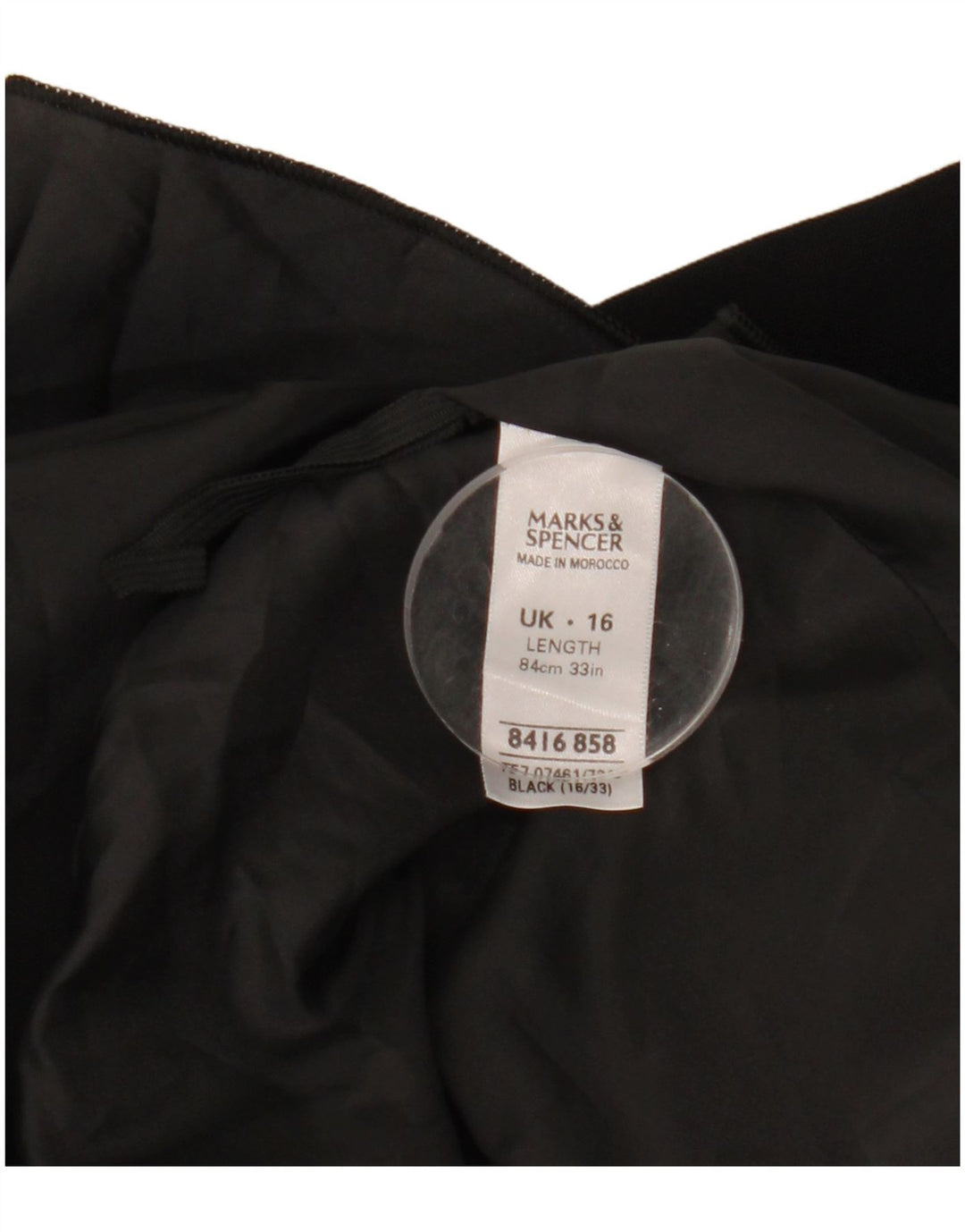 Marks & Spencer Damska spódnica w kształcie litery A UK 16, duża, W33, czarna, poliester