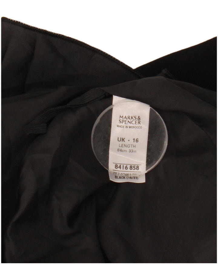 Marks & Spencer Damska spódnica w kształcie litery A UK 16, duża, W33, czarna, poliester