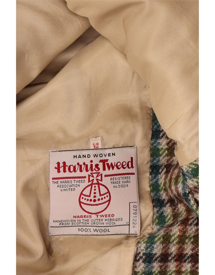 Damska marynarka Harris Tweed zapinana na 2 guziki EU 42, duża, zielona pepitka