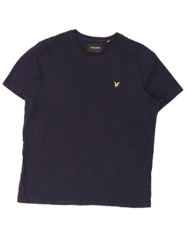 Lyle & Scott Męski T-shirt Top XL, granatowy, bawełniany
