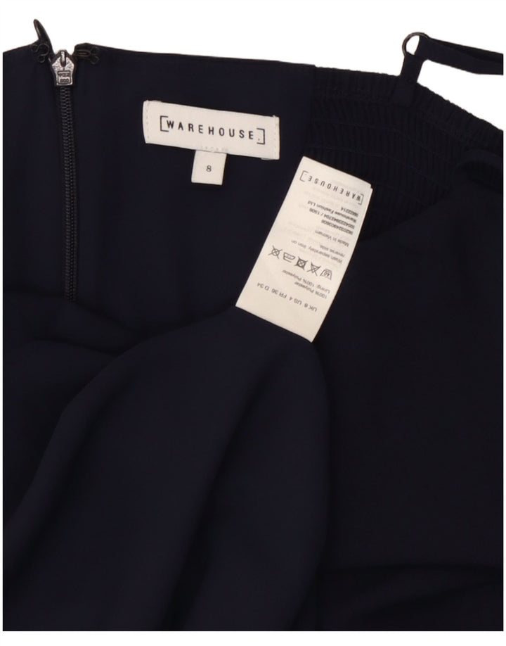 WAREHOUSE Damska sukienka na ramiączkach UK 8, mała, granatowa, poliester