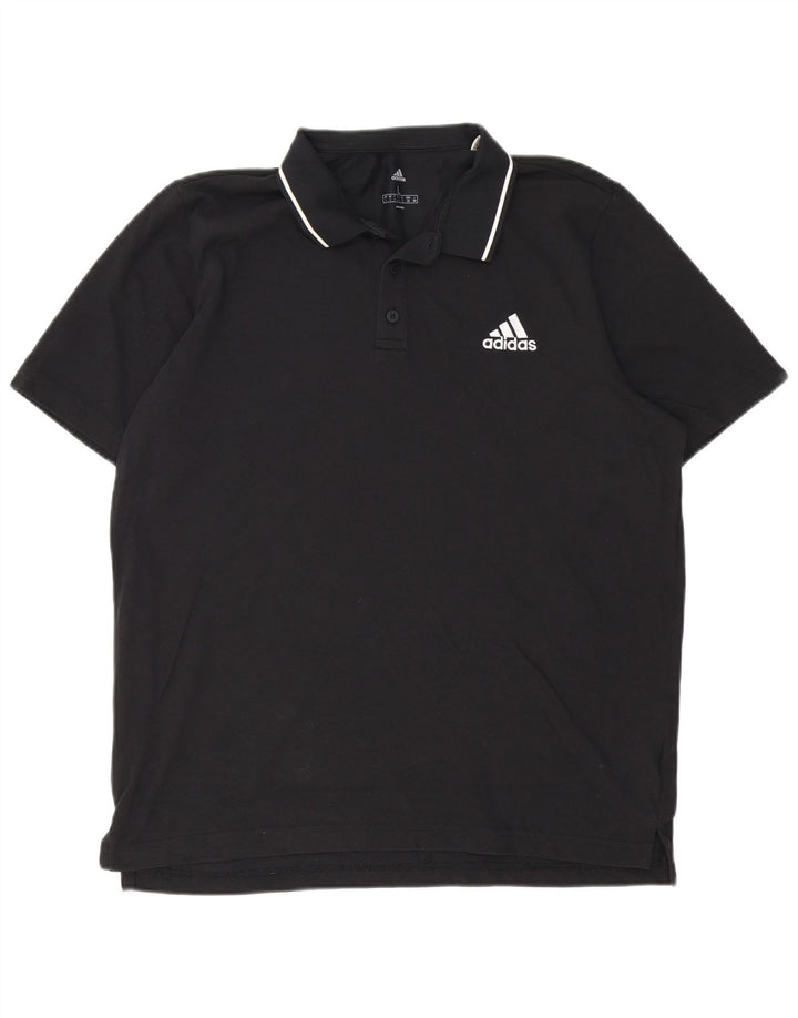 Męska koszulka polo Adidas, duża, czarna, bawełniana