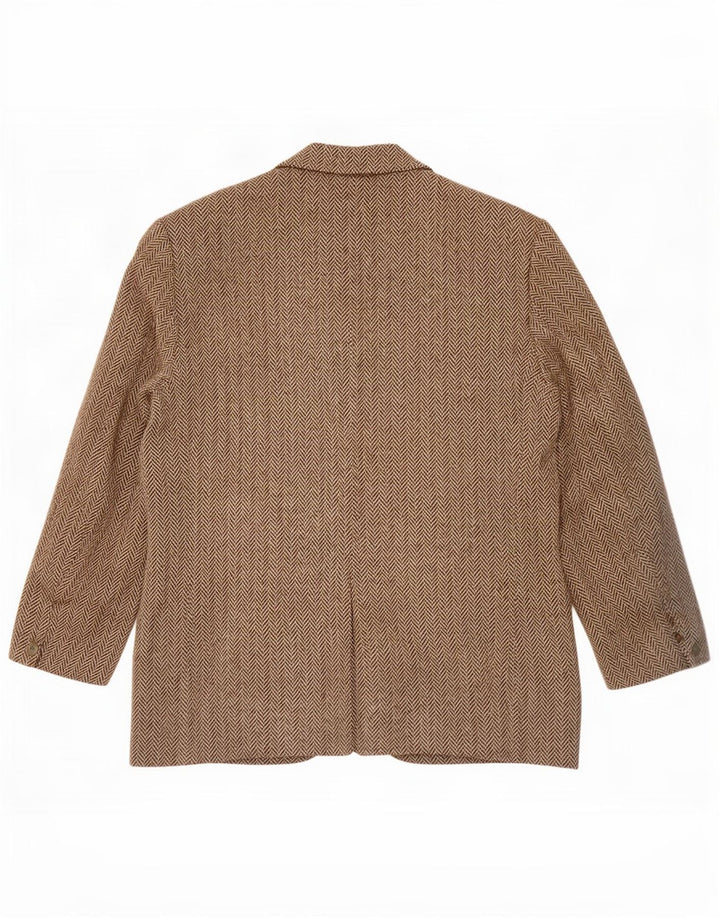 Męska marynarka zapinana na 3 guziki Harris Tweed UK 38 Średnioszara jodełka