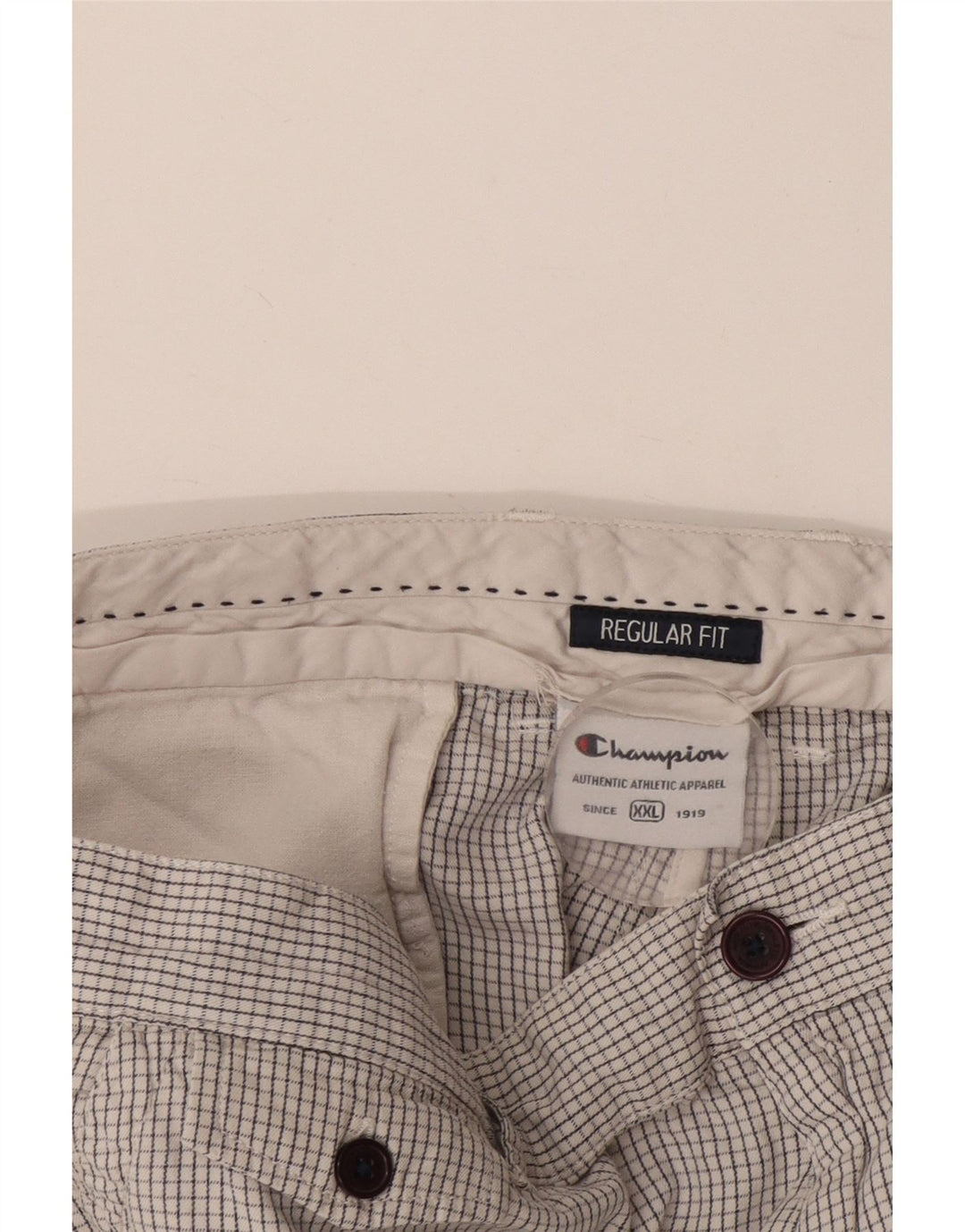 Męskie spodenki Chino Champion o regularnym kroju 2XL W42 w białą kratkę