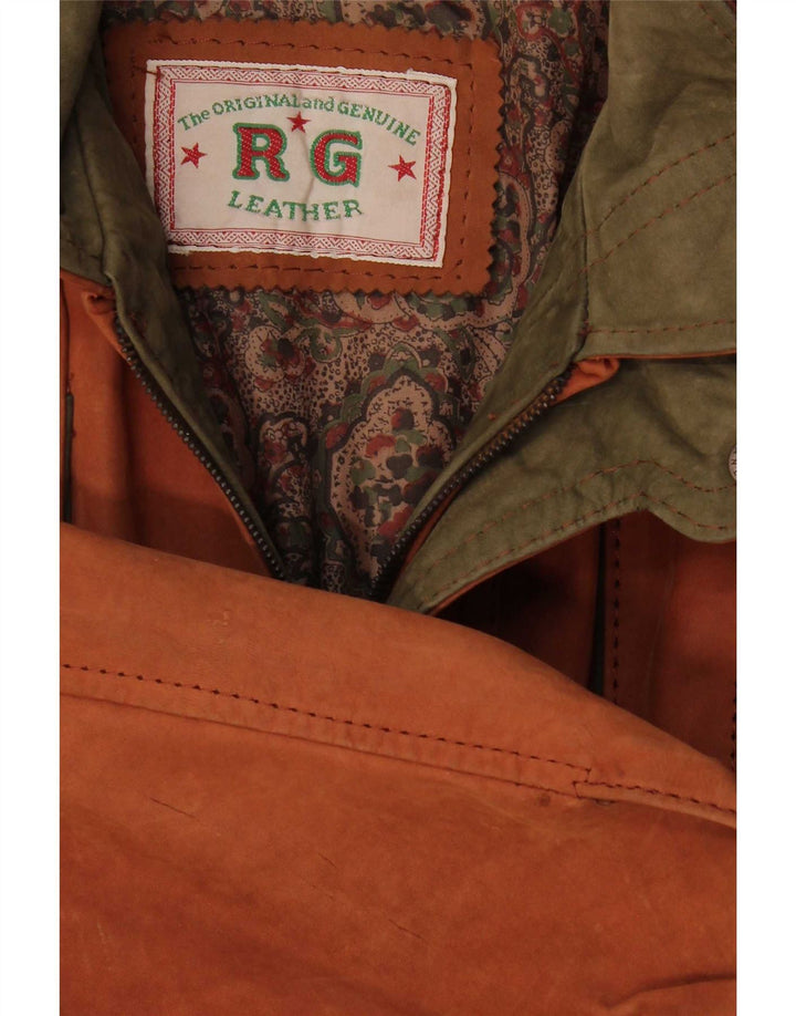 Męska kurtka skórzana vintage UK 42 XL w kolorze brązowym