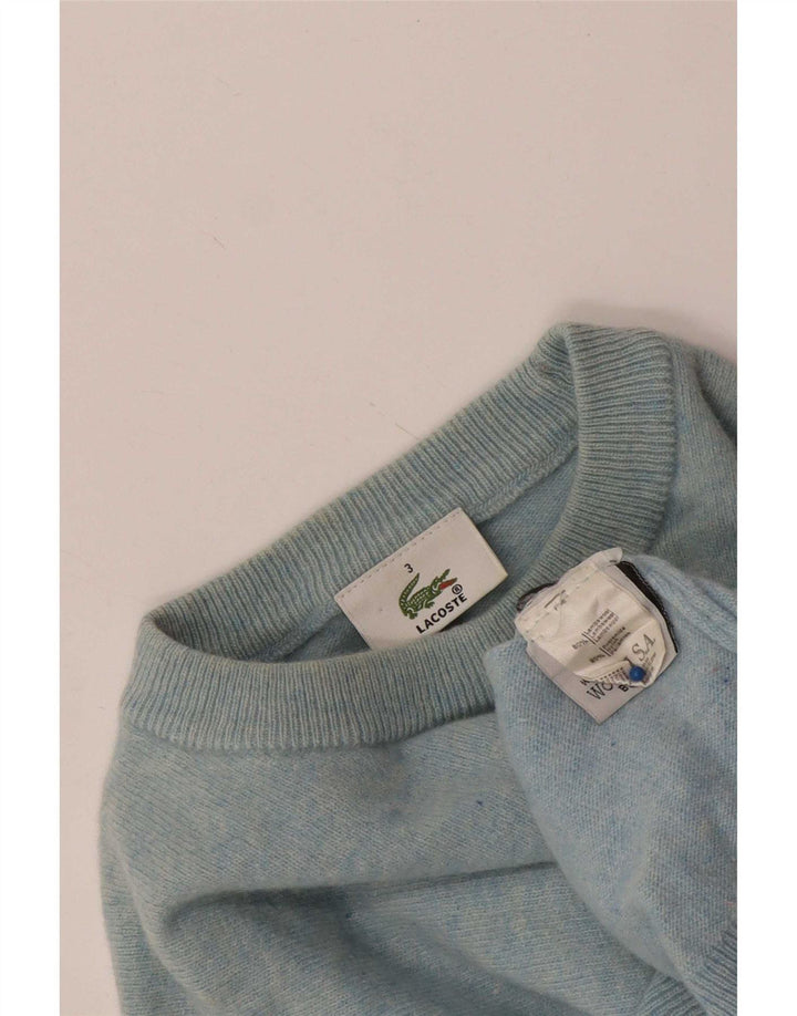 Męski sweter Lacoste z okrągłym dekoltem, rozmiar 3, mały, niebieski z owczej wełny