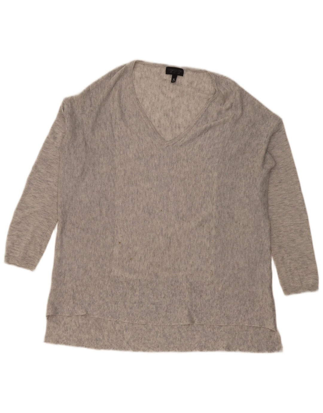 Topshop damski top oversize z długim rękawem, UK 6 XS, szary, nakrapiany poliester