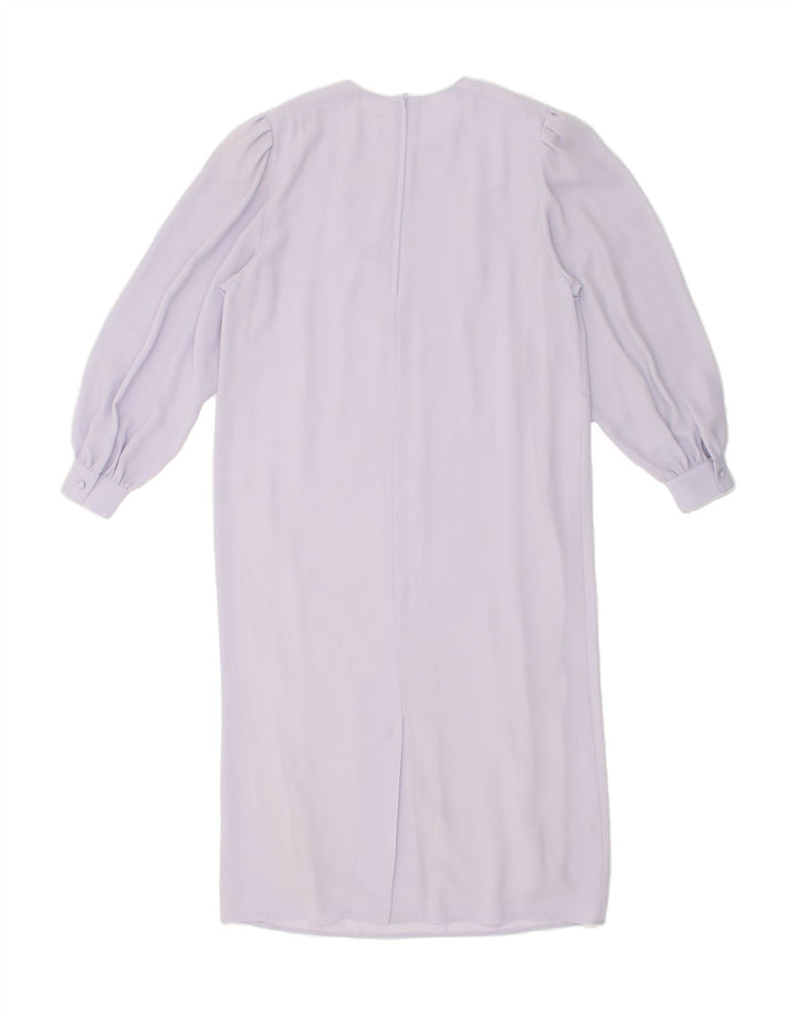 VINTAGE Womens Long Sleeve Shift Dress UK 16 Large Purple Polyester Vintage Vintage and Second-Hand Vintage from Messina Hembry 