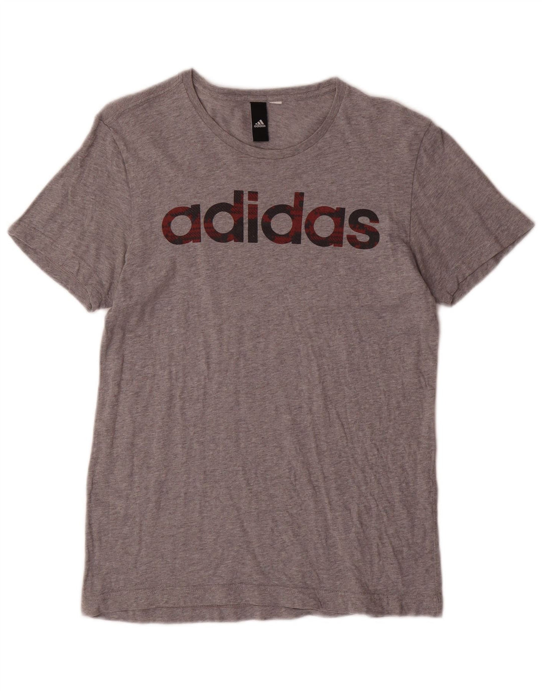 Męski T-shirt z grafiką ADIDAS, mały, szary