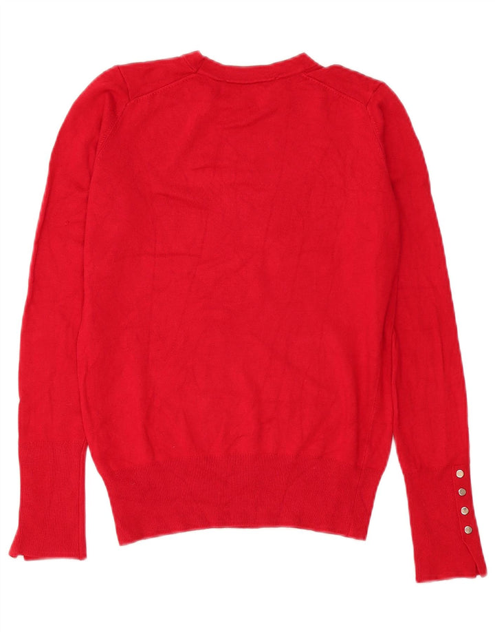 Damski sweter z okrągłym dekoltem Zara UK 10 Small Red Wiskoza