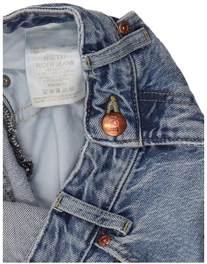 Damskie jeansy Lee Rider Straight W30 L28 Niebieskie, bawełniane