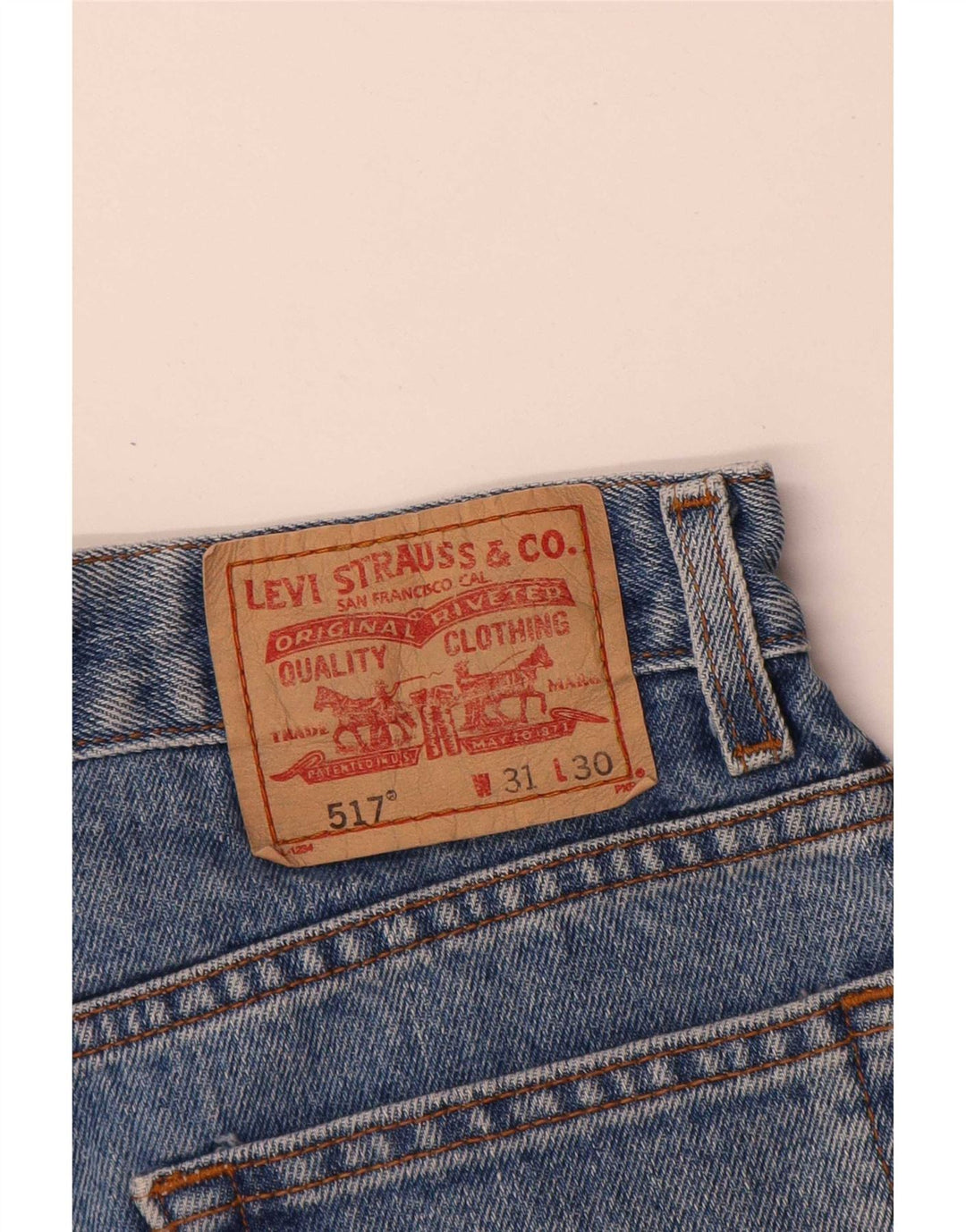 Damskie spodenki jeansowe Levi's 517 W31 Średnioniebieskie bawełniane