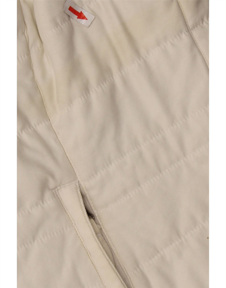 Damska wyściełana kamizelka WEIRD FISH UK 14, duża, biała, poliester