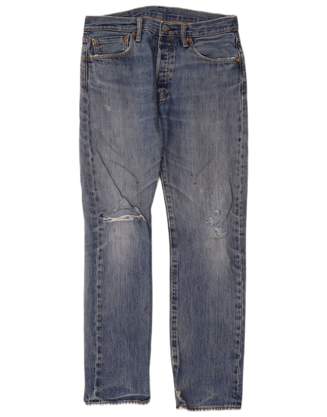 Męskie jeansy Levi's 501 w trudnej sytuacji W32 L32 Niebieska bawełna