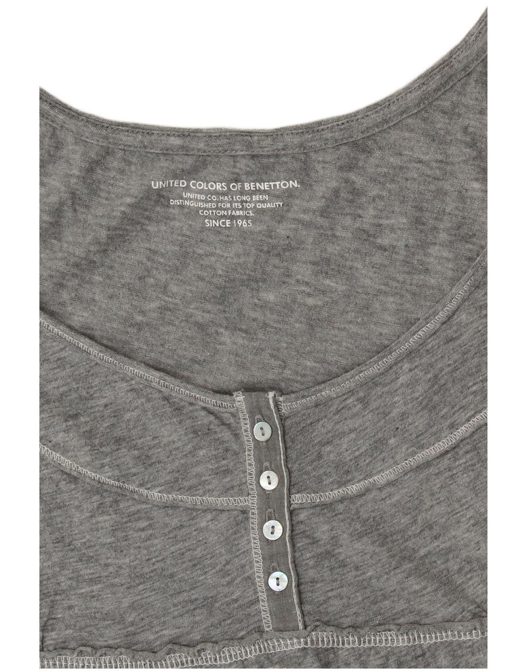 Bluzka damska BENETTON Top UK 10, mała, szara w kwiaty