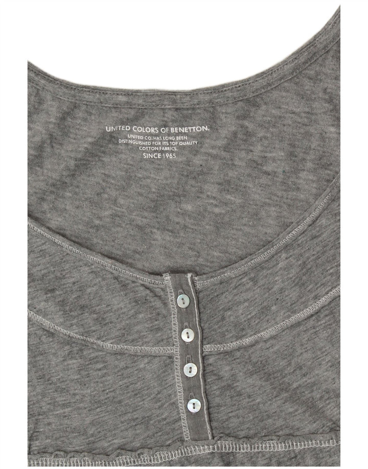 Bluzka damska BENETTON Top UK 10, mała, szara w kwiaty