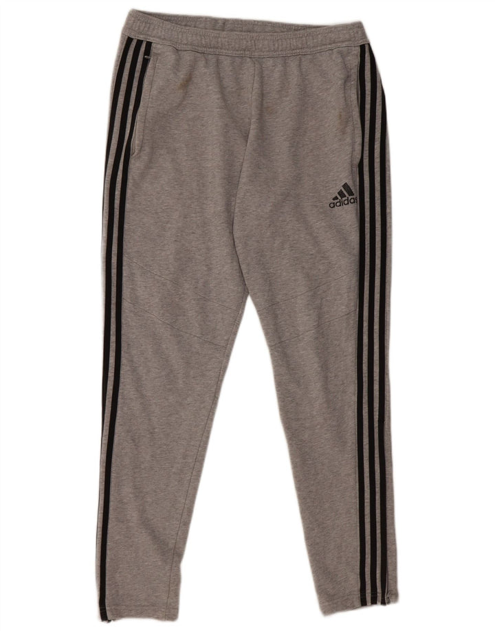 Męskie spodnie dresowe Adidas, średnioszare, bawełniane