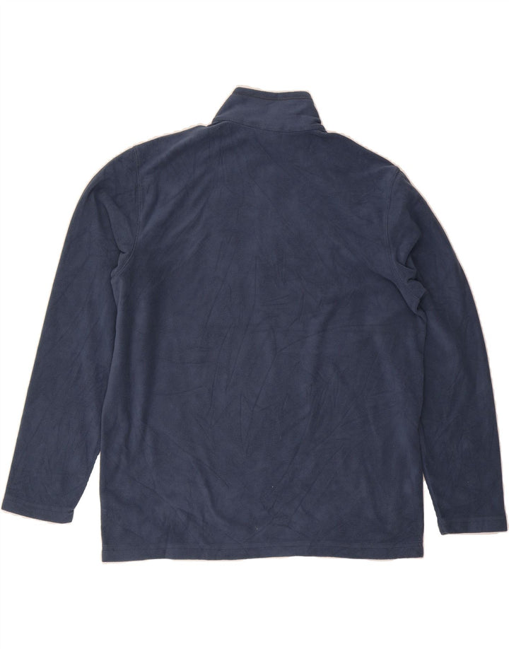 EDDIE BAUER Mens Zip Neck Fleece Jumper Large Blue Polyester Vintage Eddie Bauer and Second-Hand Eddie Bauer from Messina Hembry 