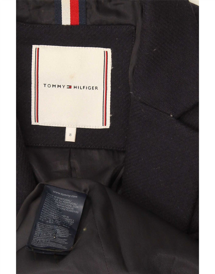Damski płaszcz Tommy Hilfiger US 8 Średni granatowy wełniany
