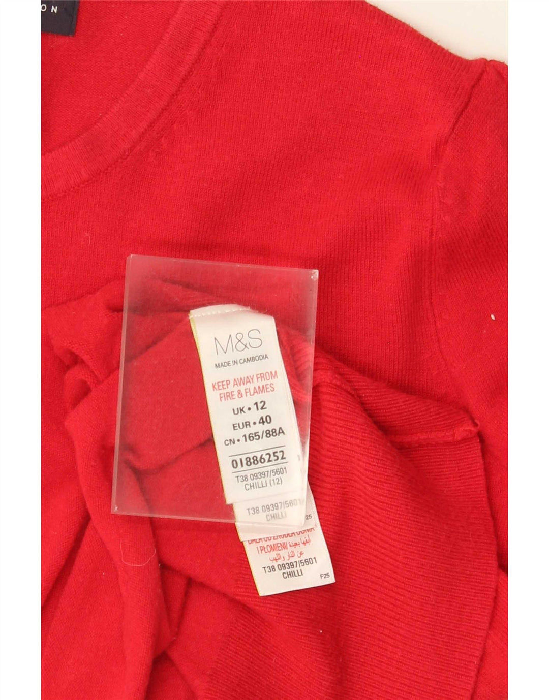 Sweter damski Marks & Spencer UK 12, średni czerwony, wiskoza