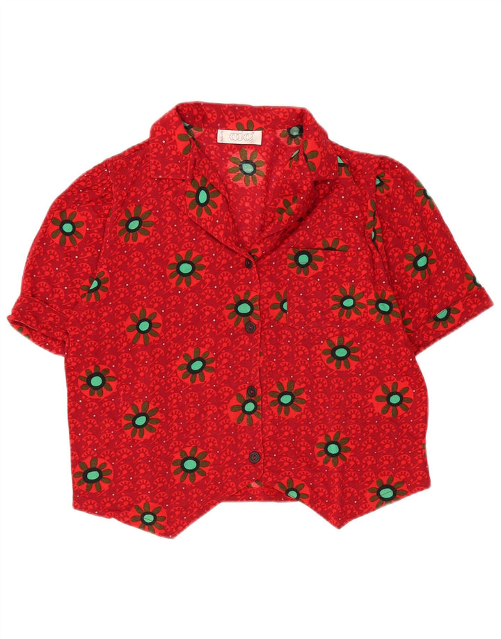 Damska bluzka Codice z krótkim rękawem i krótkim rękawem UK 16, duża, czerwona w kwiaty