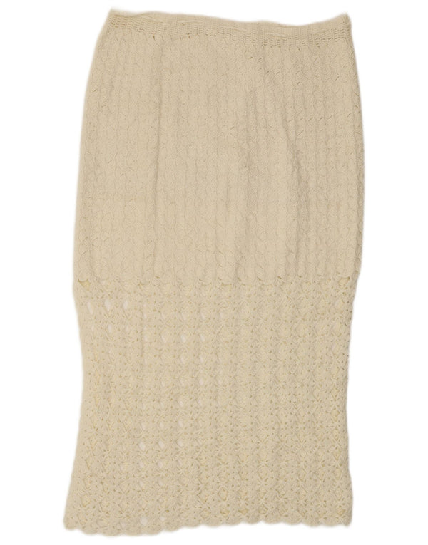 Damska spódnica midi szydełkowa VINTAGE W32 duża biała
