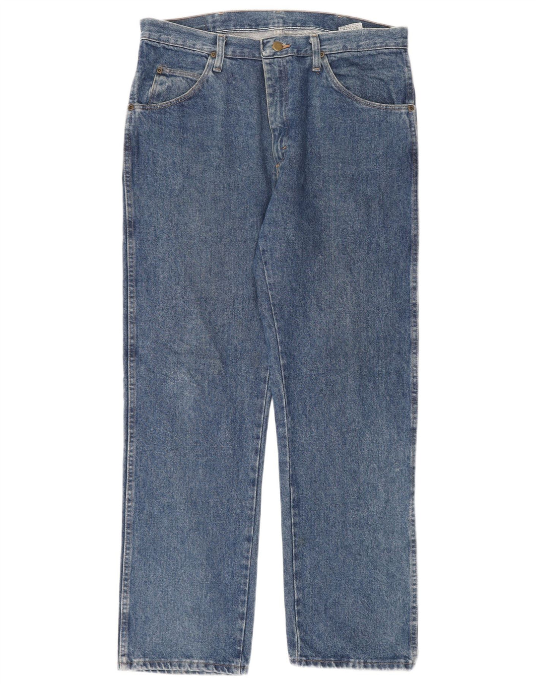 WRANGLER Męskie proste dżinsy W34 L30 Niebieskie, bawełniane
