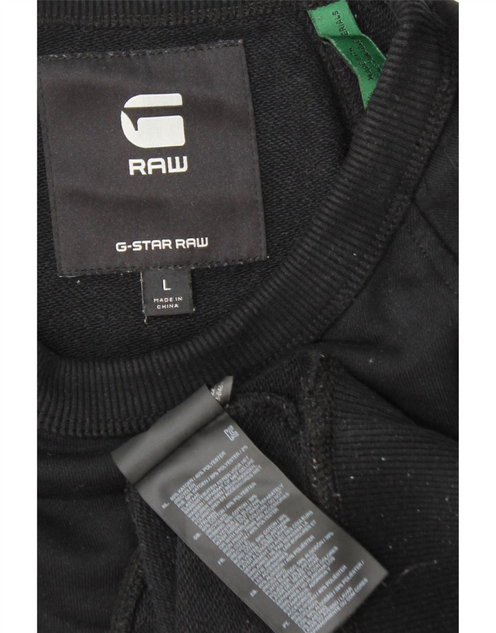 Męska bluza z grafiką G-Star, duża, czarna, bawełniana z blokami kolorów