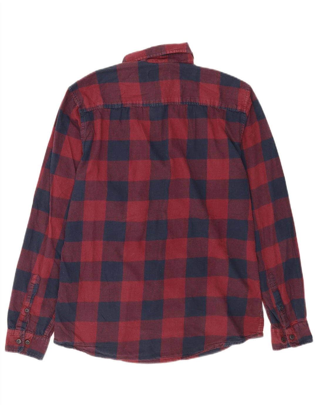 Męska koszula flanelowa Jack & Jones, średnia, bordowa bawełna w kratkę