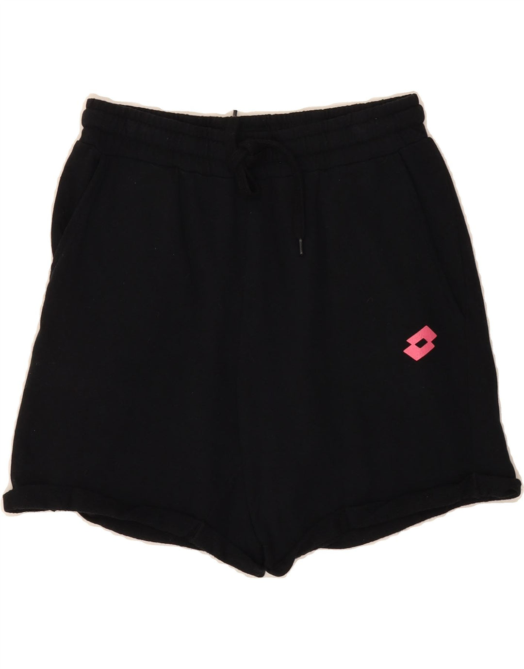 LOTTO Womens Sport Shorts UK 14 Medium  Black Cotton Vintage Lotto and Second-Hand Lotto from Messina Hembry 