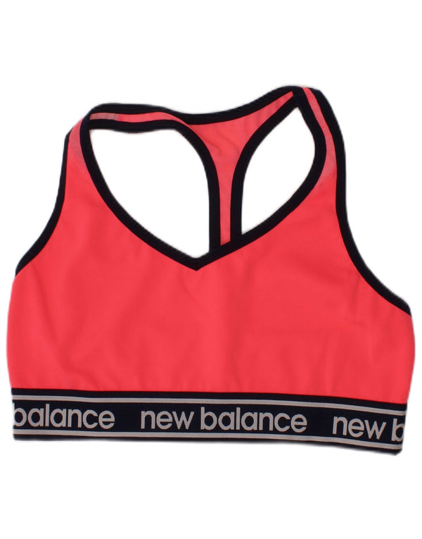 New Balance Womens Graphic Sport Bra Top Medium Pink Sports