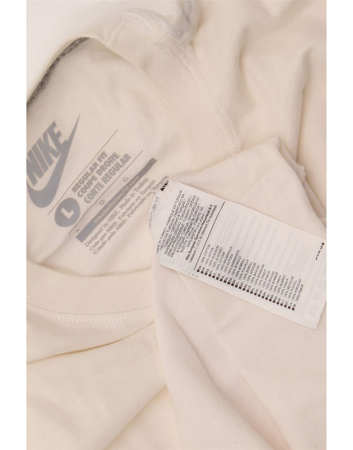 Męski T-shirt Nike o regularnym kroju, duży, biały, bawełniany
