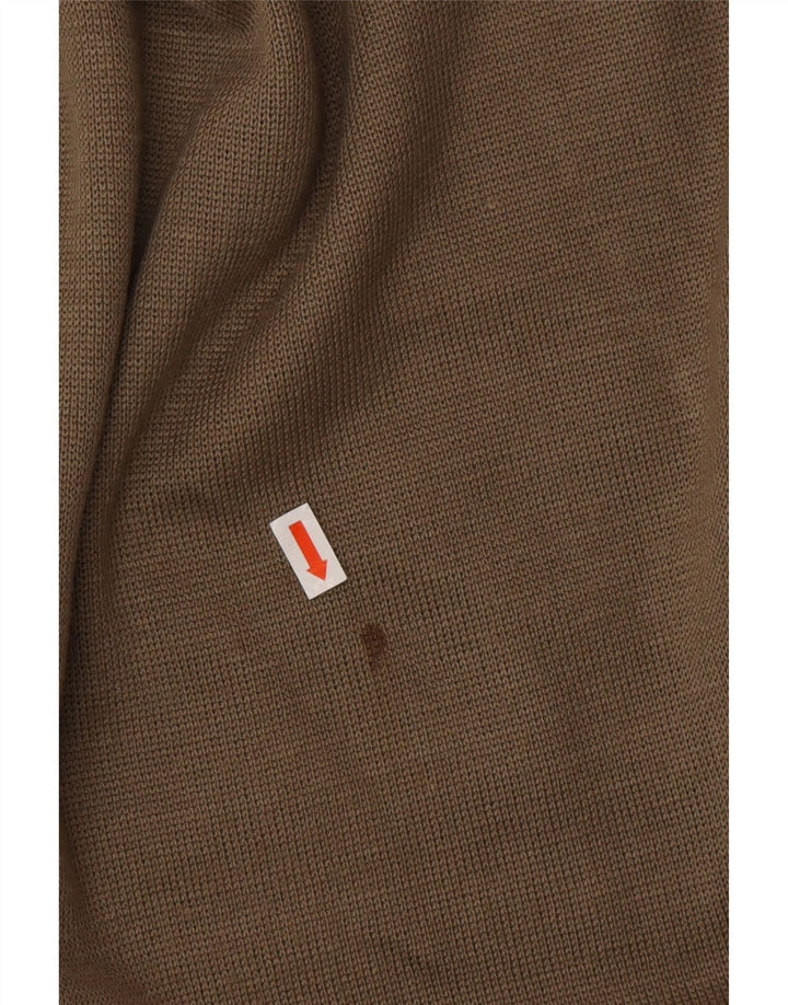 Męski sweter rozpinany VINTAGE o luźnym kroju, duże, zielone paski, poliamid